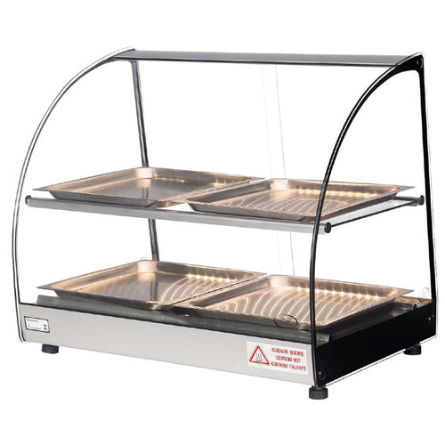 Celcook CHD-22CAL Heated Display Case, countertop, full service, curved glass front, (1) intermedi