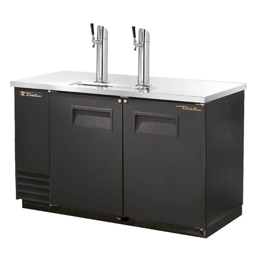 True TDD-2-HC Draft Beer Cooler, (2) 1/2 keg capacity, stainless steel counter top, (2) solid