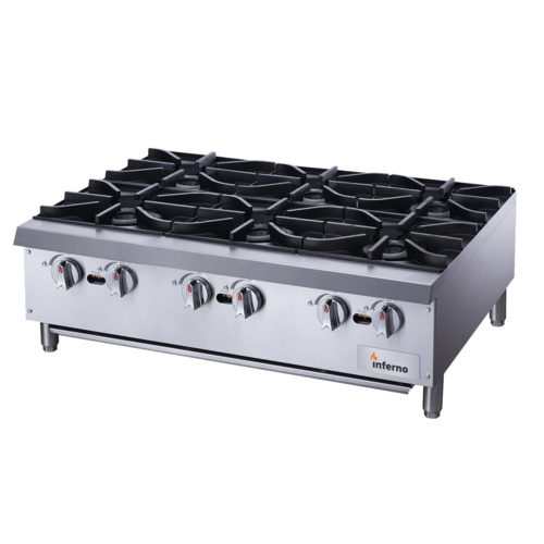 Inferno IHP-6 Inferno Hotplate, natural gas, countertop, 36 in W x 28 in D x 13 in H, (6) 28,0