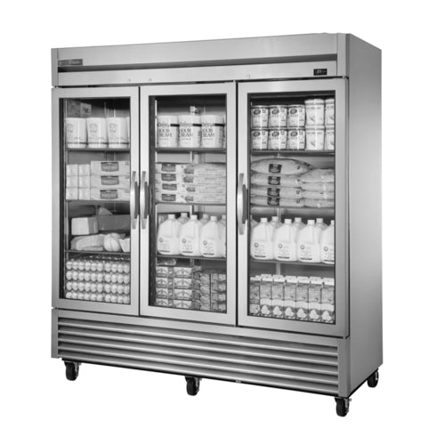 True TS-72G-HC~FGD01 Refrigerator, reach-in, three-section, framed glass door version 01, (3) glass d