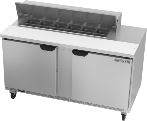 Beverage Air SPE60HC-12 Sandwich Top Refrigerated Counter, two-section, 60 in W, 16.02 cu. ft. capacity,