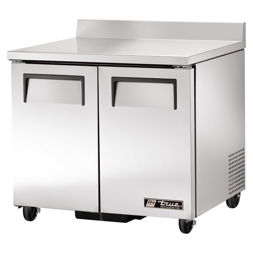 True TWT-36-HC Work Top Refrigerator, two-section, rear mounted self-contained refrigeration, s