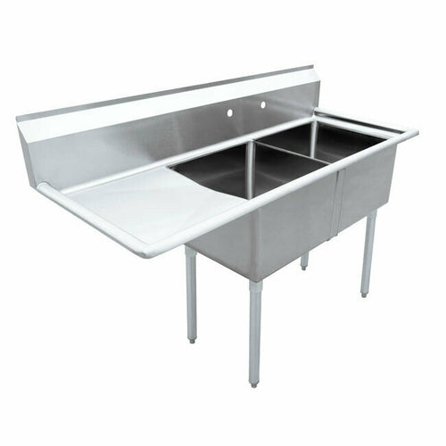 Omcan 43768 (43768) Pot Sink, (2) 18 in  front to back x 18 in  wide x 11 in  deep bowls, 8