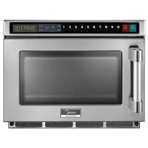 Midea 1217G1A Commercial Microwave Oven, 0.6 cu. ft. capacity, 1200 watts, medium duty, stacka