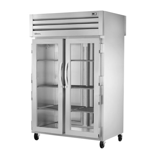True STA2RPT-2G-2S-HC SPEC SERIESr Refrigerator, pass-thru, two-section, (2) glass doors front, (2) st