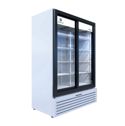 Beverage Air MT53-1-SDW Marketeer Series Refrigerated Merchandiser, reach-in, two-section, (2) double pa