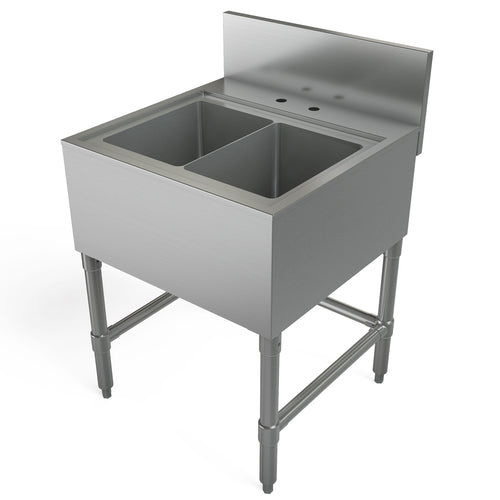 Tarrison TA-BHS2424 Underbar Hand Sink, 2-compartment, 24 in W x 24 in W x 37 in H overall size, (2)