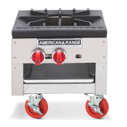 American Range SPSH-18 Stock Pot Range, gas, 18 in  high, 3-ring burner with cast iron top, dual contro