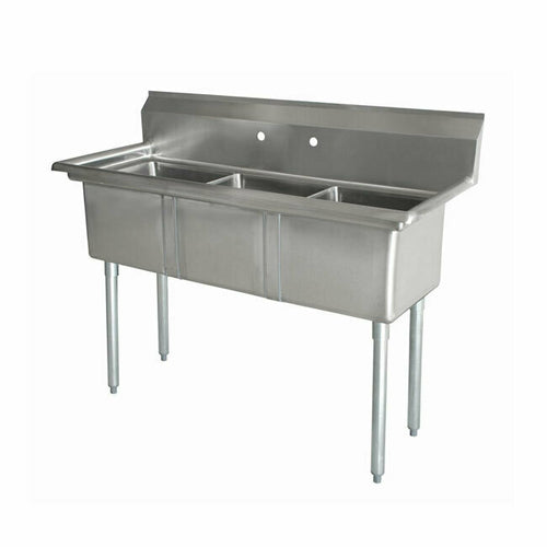 Omcan 43758 (43758) Pot Sink, three compartment, 10 in  wide x 14 in  front-to-back x 10 in