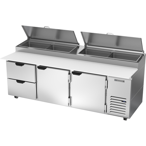 Beverage Air DPD93HC-2 Pizza Top Refrigerated Counter, three-section, 93 in W, 31.5 cu. ft., (2) drawer
