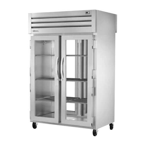 True STG2RPT-2G-2G-HC SPEC SERIESr Refrigerator, pass-thru, two-section, (2) glass doors front & rear