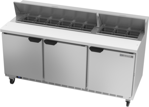 Beverage Air SPE72HC-18 Sandwich Top Refrigerated Counter, three-section, 72 in W, 20.02 cu. ft. capacit