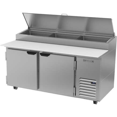 Beverage Air DP67HC Pizza Top Refrigerated Counter, two-section, 67 in W, 20.7 cu. ft., (2) doors, (