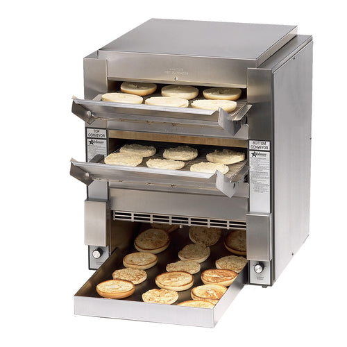 Star Mfg DT14 Holman Conveyor Toaster, 2000 slices/hr., dual horizontal conveyors each with an