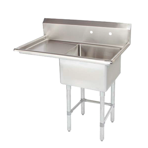 Tarrison TA-CDS124L-KIT Sink, 1-compartment, 51 in W x 30 in D x 45 in H overall size, (1) 24 in W x 24