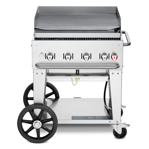Crown Verity CV-MG-30NG Outdoor Griddle, mobile, Natural gas, 4 burners, 38 in L x 28 in W, stainless st