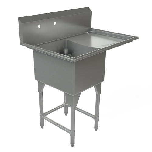 Tarrison TA-CDS118R-KIT Sink, 1-compartment, 39 in W x 27 in D x 45 in H overall size, (1) 18 in W x 21
