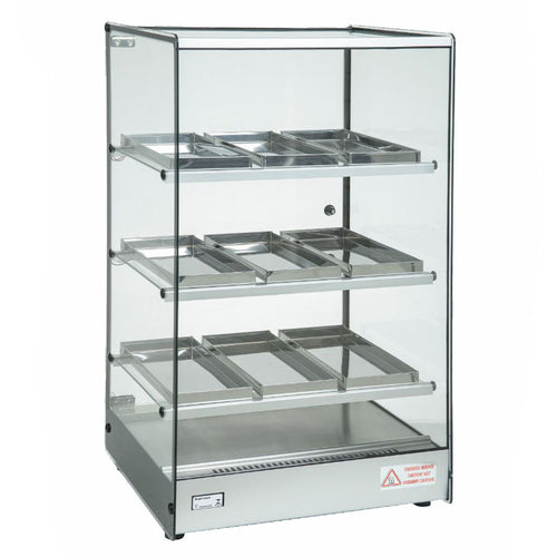 Celcook CHD-TOWER Heated Display Case, countertop, full service, straight glass front, (3) interme