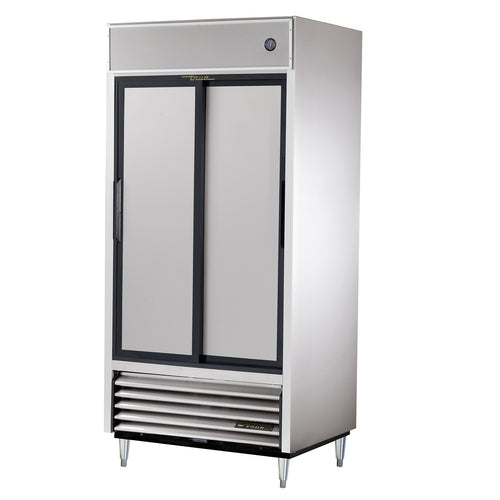 True TSD-33-HC Refrigerator, reach-in, (2) stainless steel sliding doors, (6) PVC coated adjust