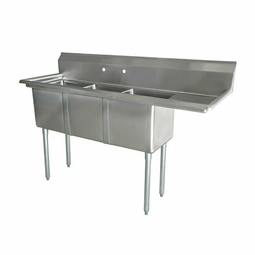 Omcan 43757 (43757) Pot Sink, three compartment, 10 in  wide x 14 in  front-to-back x 10 in