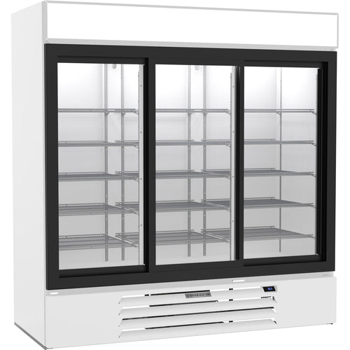 Beverage Air MMR66HC-1-W MarketMax Refrigerated Merchandiser, reach-in, three-section, (3) black framed s