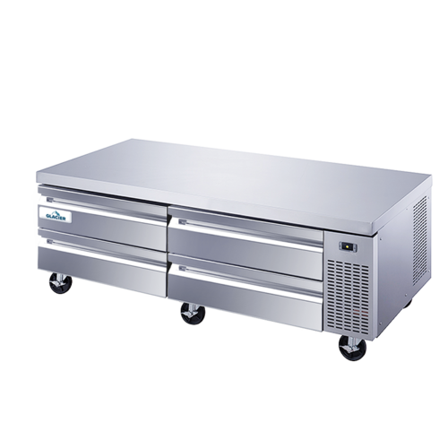 Glacier GCB-72 Glacier Refrigerated Chef Base, two-section, 72 in W x 32 in D x 25 in H, side m