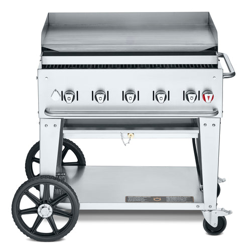 Crown Verity CV-MG-36NG Outdoor Griddle, mobile, Natural gas, 5 burners, 44 in L x 28 in W, stainless st
