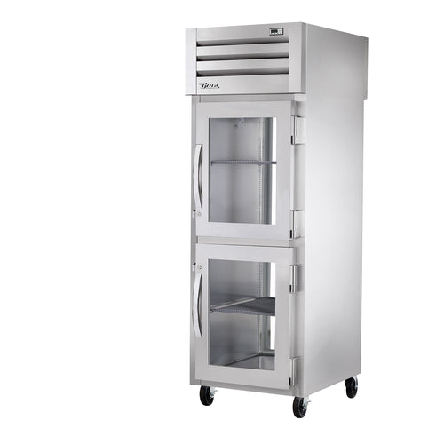 True STG1RPT-2HG-1G-HC SPEC SERIESr Refrigerator, pass-thru, one-section, (2) glass half doors front &
