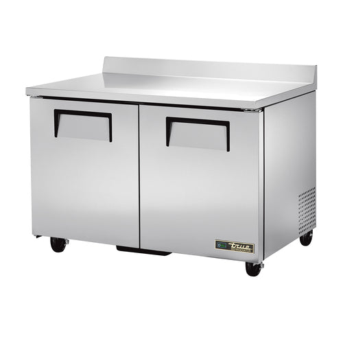 True TWT-48-HC Work Top Refrigerator, two-section, rear mounted self-contained refrigeration, s