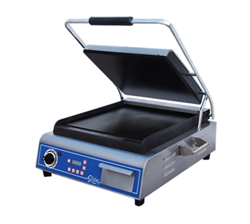 Globe GSG14D-C Sandwich/Panini Grill, single, 14 in , cast iron smooth plates, 14 in  x 14 in