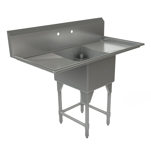 Tarrison TA-CDS118LR-KIT Sink, 1-compartment, 54 in W x 27 in D x 45 in H overall size, (1) 18 in W x 21
