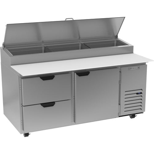 Beverage Air DPD67HC-2 Pizza Top Refrigerated Counter, two-section, 67 in W, 20.7 cu. ft., (2) drawers,