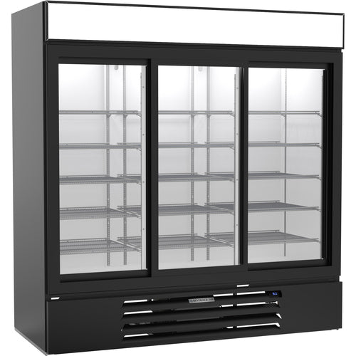 Beverage Air MMR66HC-1-B MarketMax Refrigerated Merchandiser, reach-in, three-section, (3) black framed s