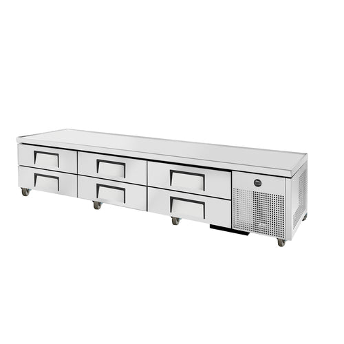 True TRCB-110-HC Refrigerated Chef Base, 110 in W base, one-piece 300 series 18 gauge stainless s