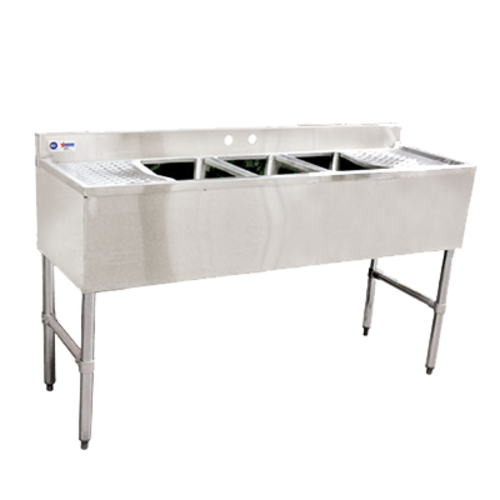 Omcan  25274 (25274) Underbar Sink, (3) 14 in  x 10 in  x 10 in  compartments, (2) 1 in  dia.