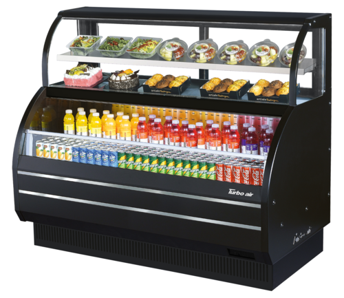 Turbo Air TOM-W-60SB-N Open Display Merchandiser Combination Case with Refrigerated Top Shelf, 62-5/8 i