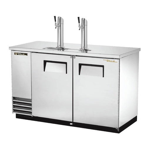 True TDD-2-S-HC Draft Beer Cooler, (2) 1/2 keg capacity, stainless steel counter top, (2) solid