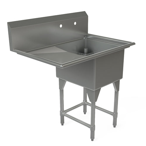 Tarrison TA-CDS118L-KIT Sink, 1-compartment, 39 in W x 27 in D x 45 in H overall size, (1) 18 in W x 21
