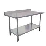 Table w/ Galvanized w/ Back Splash