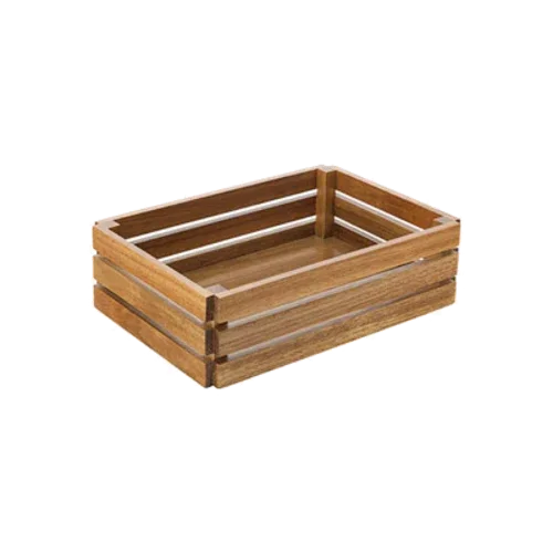 Creative Table JMP827 large acacia crate 3-1/2 in H 12-1/2 in x 8-1/2 in