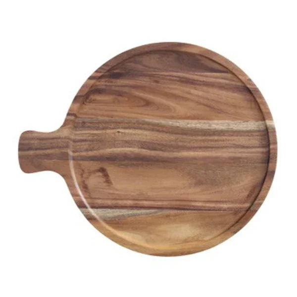 Villeroy & Boch 10-4130-8058 Serving Tray, 13-2/3 in  x 11-1/4 in , with handle, round, acacia wood, Artesano