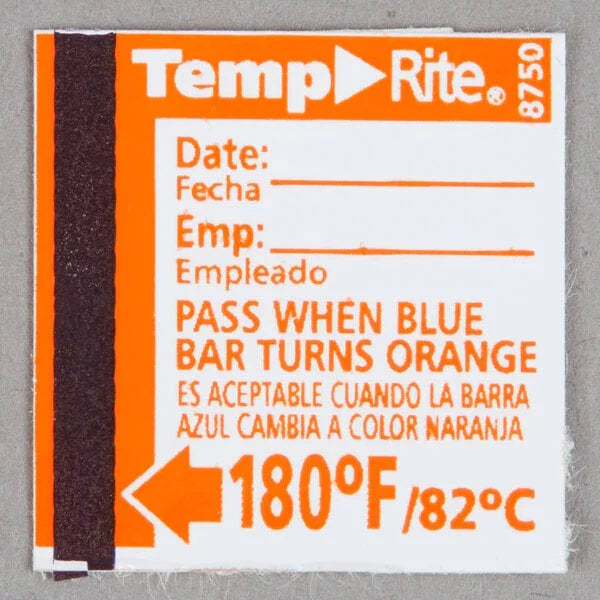 Taylor TempRite 180°F Dishwasher Temperature Test Labels | 8750