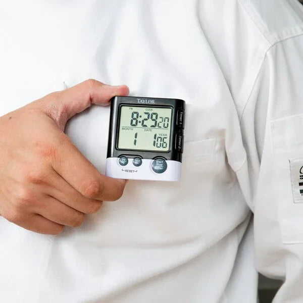 Taylor Digital Dual Event 24 Hour Kitchen Timer with Clock and Date | 5828