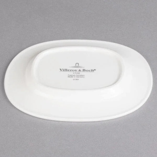 Villeroy & Boch 16-4004-2740 Plate, 6-1/2 in  x 5-3/4 in , oval, premium porcelain, Affinity
