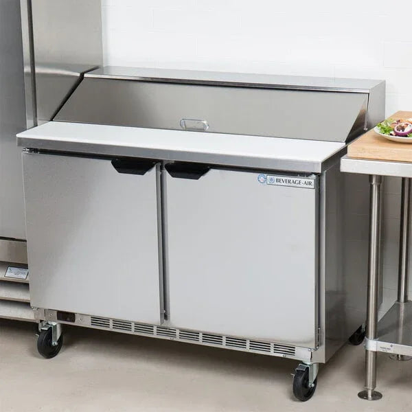 Beverage Air 48" Two Door Refrigerated Sandwich Prep Table, 13.01 cu. ft. | SPE48HC-12