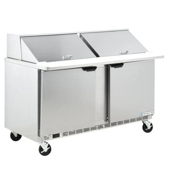 Beverage Air 60" Two Door Mega Top Refrigerated Sandwich Prep Table, 16.02 cu. ft. | SPE60HC-24M