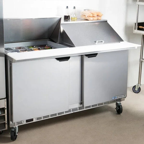 Beverage Air 60" Two Door Mega Top Refrigerated Sandwich Prep Table, 16.02 cu. ft. | SPE60HC-24M