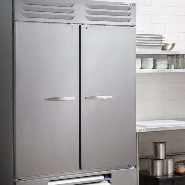Beverage Air 52" Vista Series Two-Section Solid Door Reach in Freezer, Bottom Mounted, 46.2 cu. ft. | FB49HC-1S