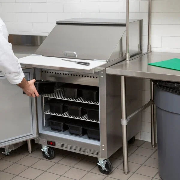 Beverage Air 27" One Door Mega Top Refrigerated Sandwich Prep Table, 6.76 cu. ft. | SPE27HC-12M