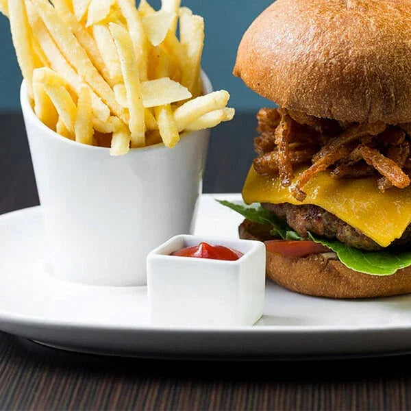 Front Of The House 1 oz Square Canvas® Porcelain Ramekin - White (24/Case) | DSD034WHP24